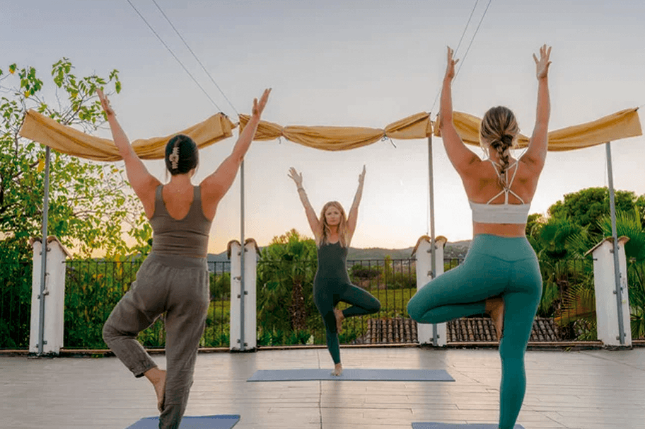 Horse-assisted meditation session at a retreat near Barcelona